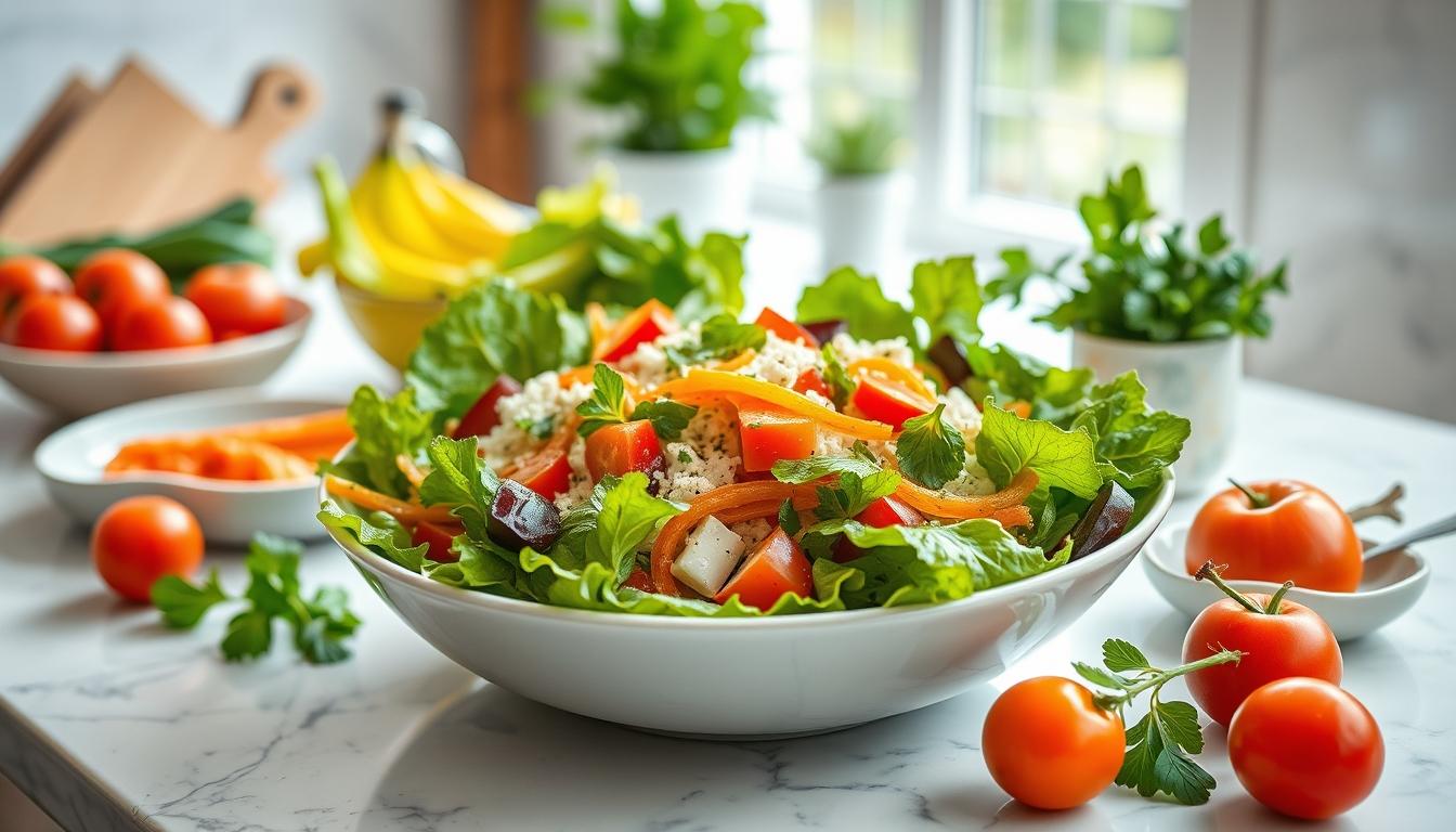 Ingredients prepared for a simple home dinner